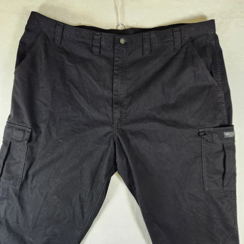 Wrangler Mens Cargo‎ Pants Black Loose Fit Workwear Utility Pockets 46x30 NWT